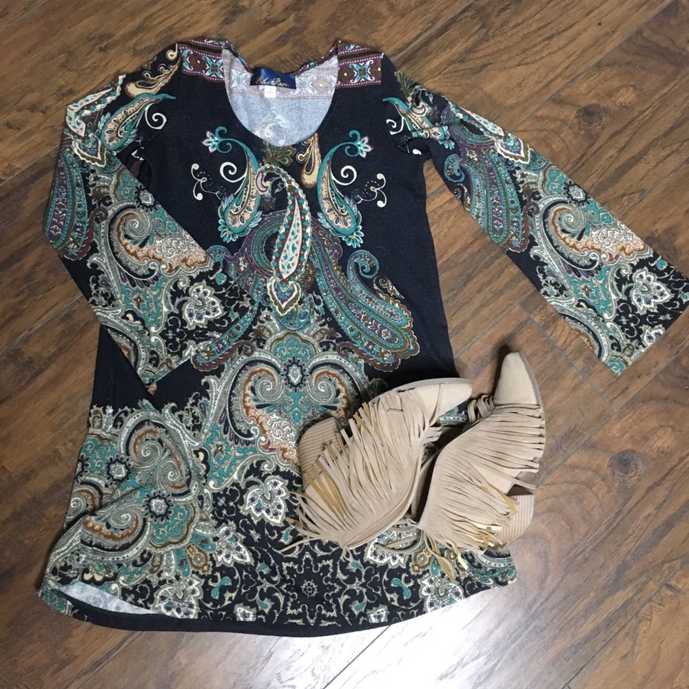 Paisley sweater dress